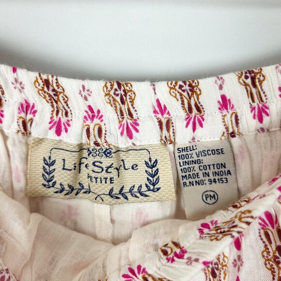 Lifestyle Boho Hippie Patterned Ruffle Maxi Skirt Fall Festival Size Petite Medi - Picture 5 of 5